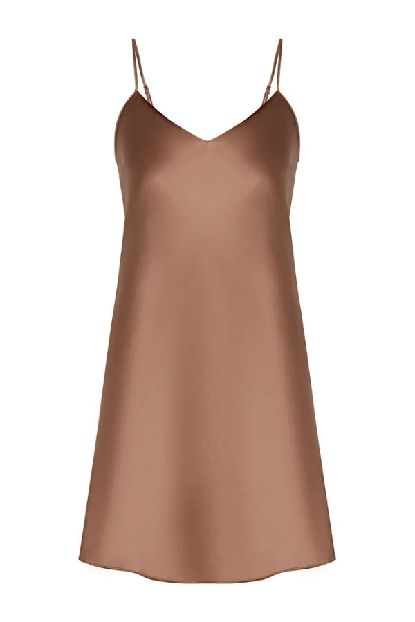 Dream Silk Dress - Light Brown