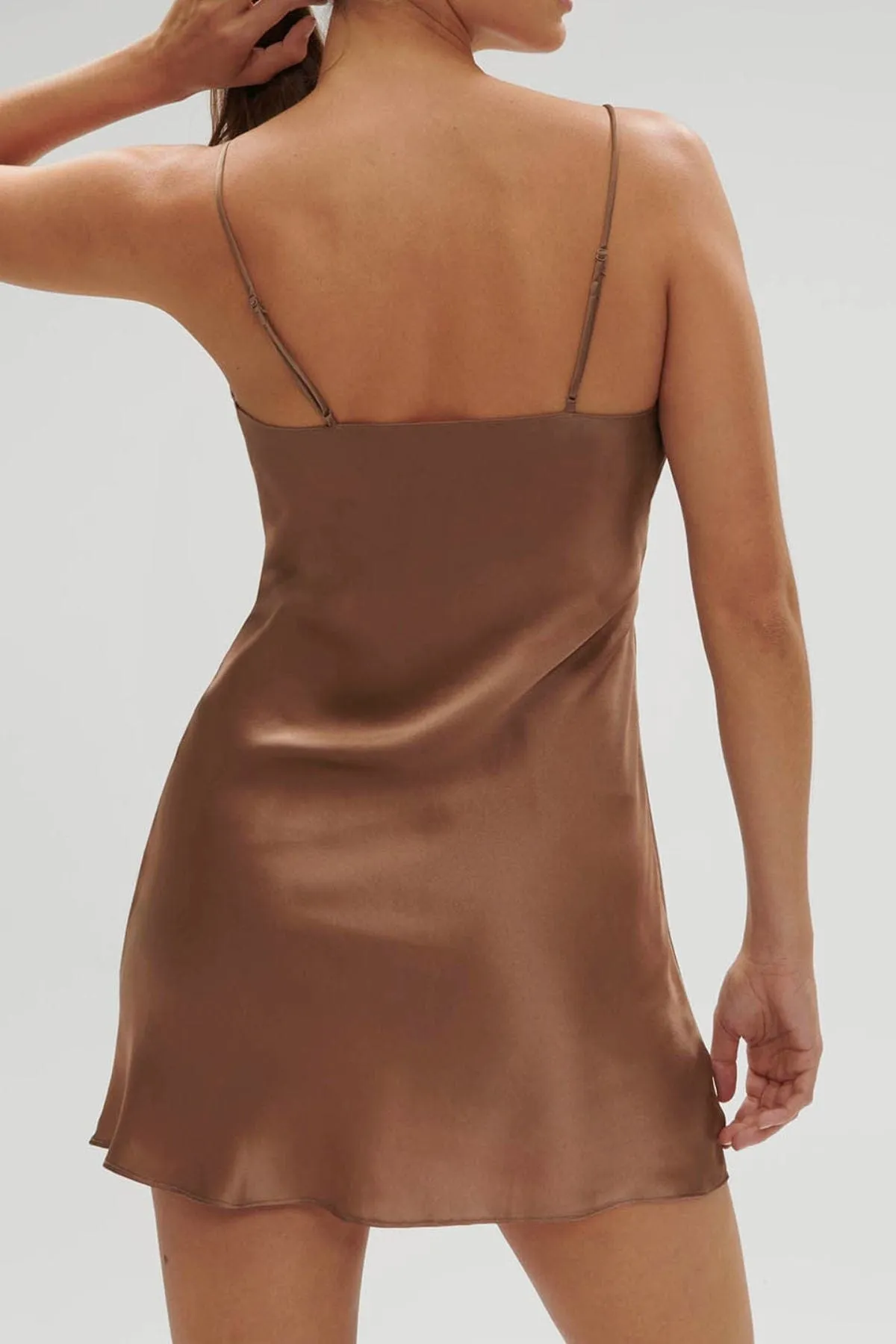 Dream Silk Dress - Light Brown