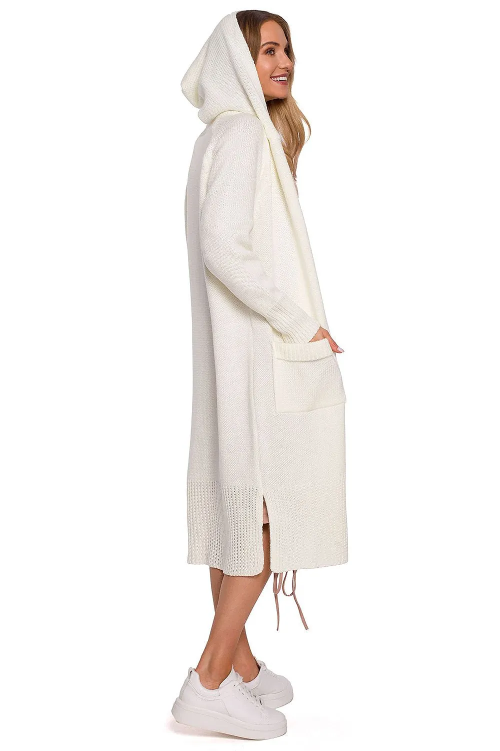 Elegant Hooded Long Cardigan