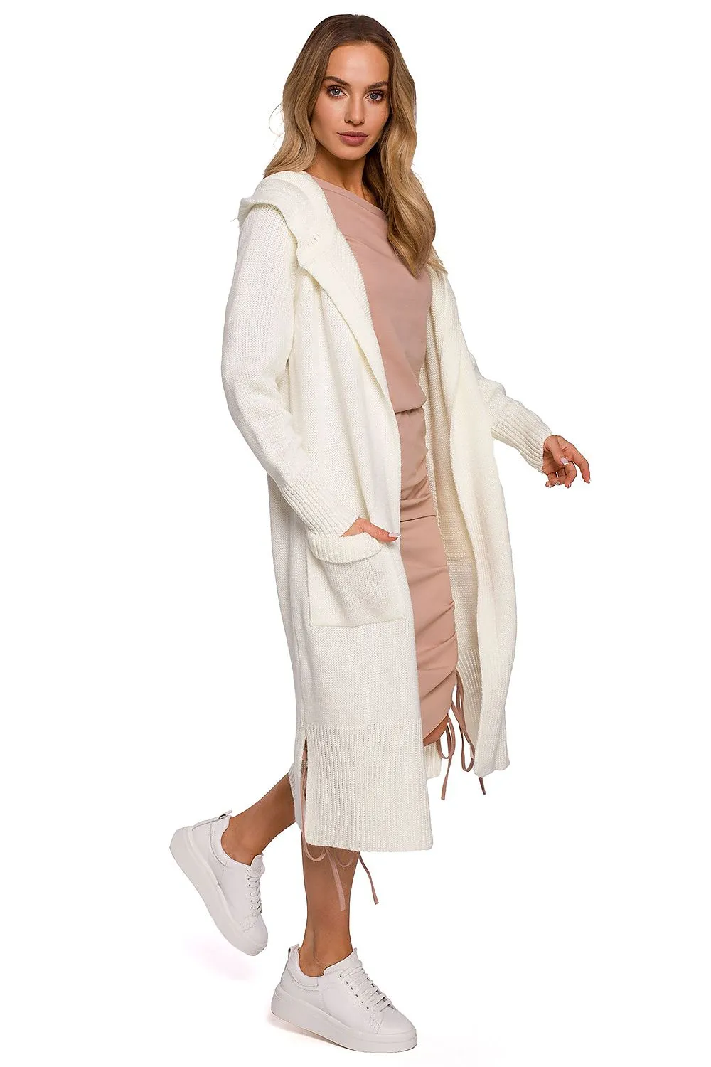 Elegant Hooded Long Cardigan