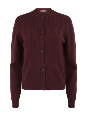 Fabiana Filippi Button Front Cardigan in Bordeaux