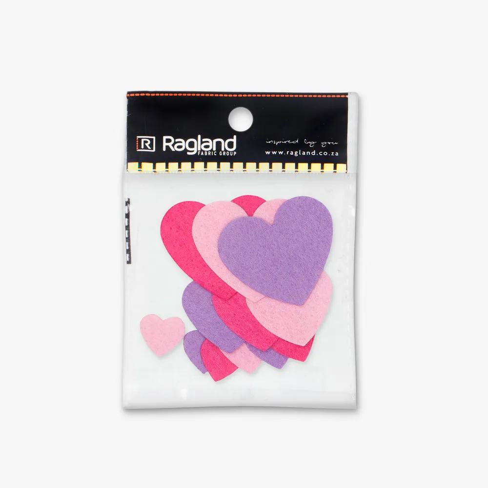 Felt Decor Hearts Assorted