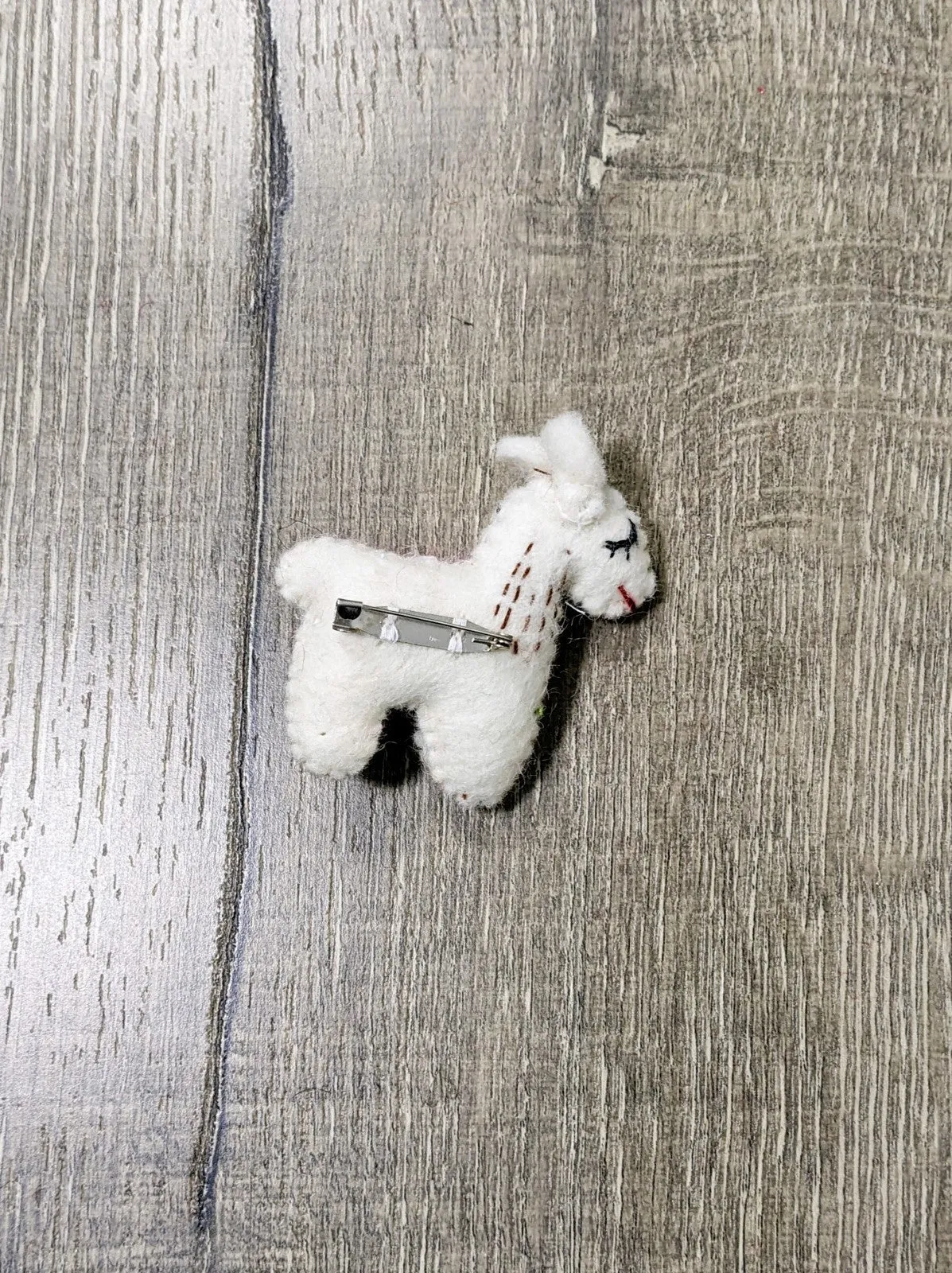 Felt Llama Brooch