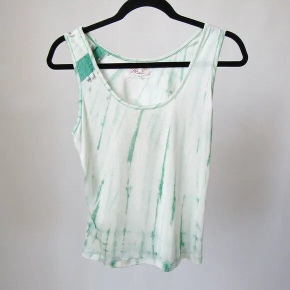 FIFI COLLECTION Two-Piece Silk Mini Skirt Matching Set in Green Tie Dye-Size M