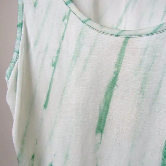 FIFI COLLECTION Two-Piece Silk Mini Skirt Matching Set in Green Tie Dye-Size M