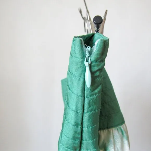 FIFI COLLECTION Two-Piece Silk Mini Skirt Matching Set in Green Tie Dye-Size M