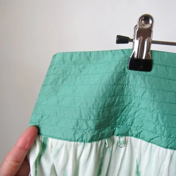 FIFI COLLECTION Two-Piece Silk Mini Skirt Matching Set in Green Tie Dye-Size M