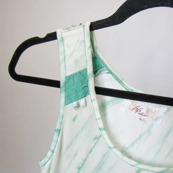 FIFI COLLECTION Two-Piece Silk Mini Skirt Matching Set in Green Tie Dye-Size M