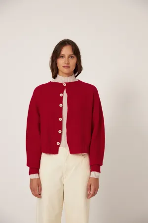 Francie The Loft Garter Cardigan - Cherry