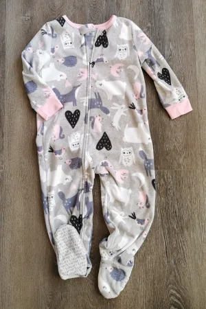 GIRL SIZE 2 YEARS - CARTER'S, Soft Fleece, Sleep & Play One-piece VGUC B32