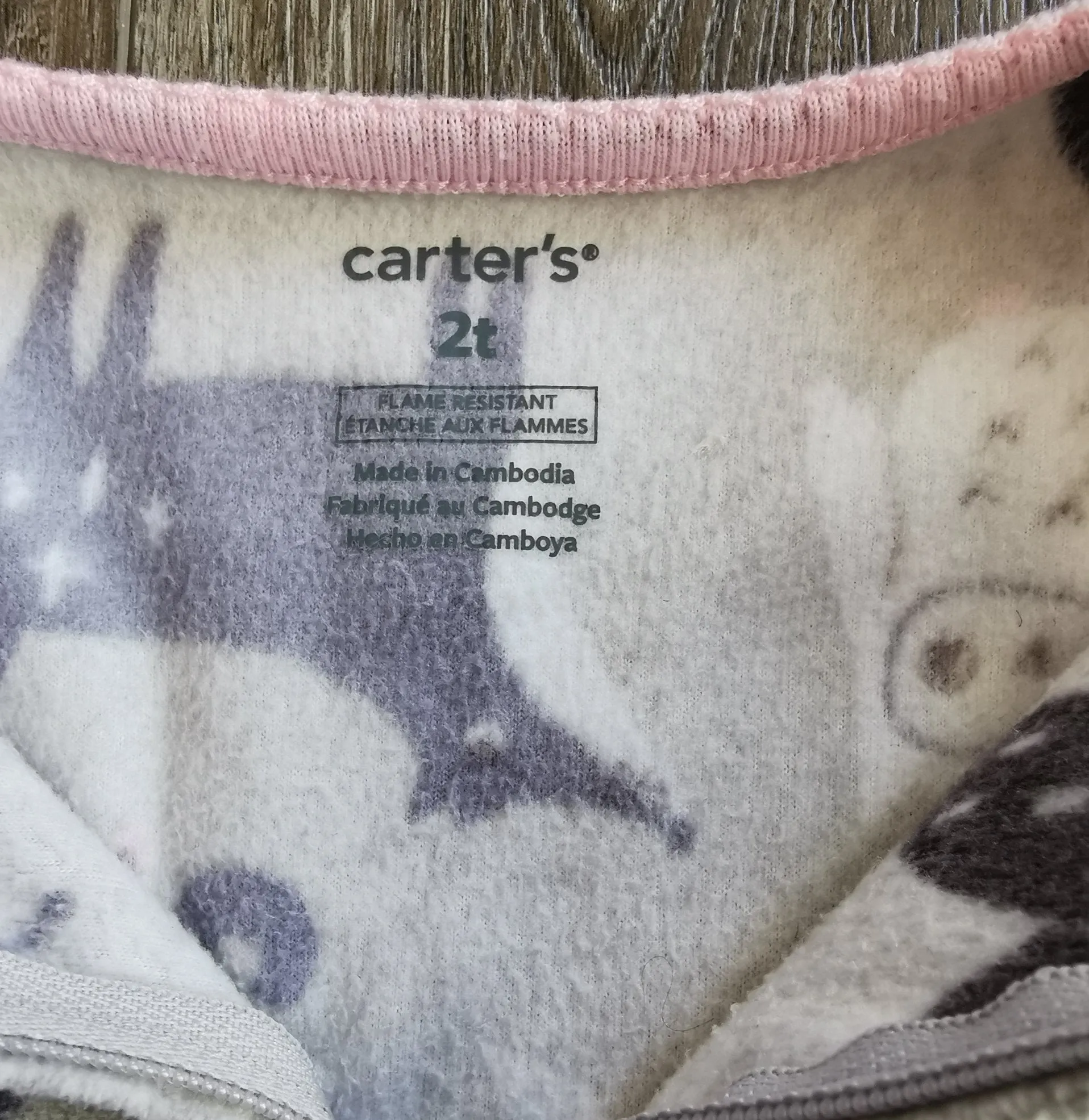 GIRL SIZE 2 YEARS - CARTER'S, Soft Fleece, Sleep & Play One-piece VGUC B32