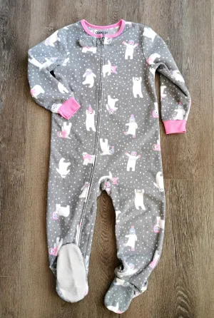 GIRL SIZE 3 YEARS - OSHKOSH, Soft Fleece, Sleep & Play One-piece GUC B32