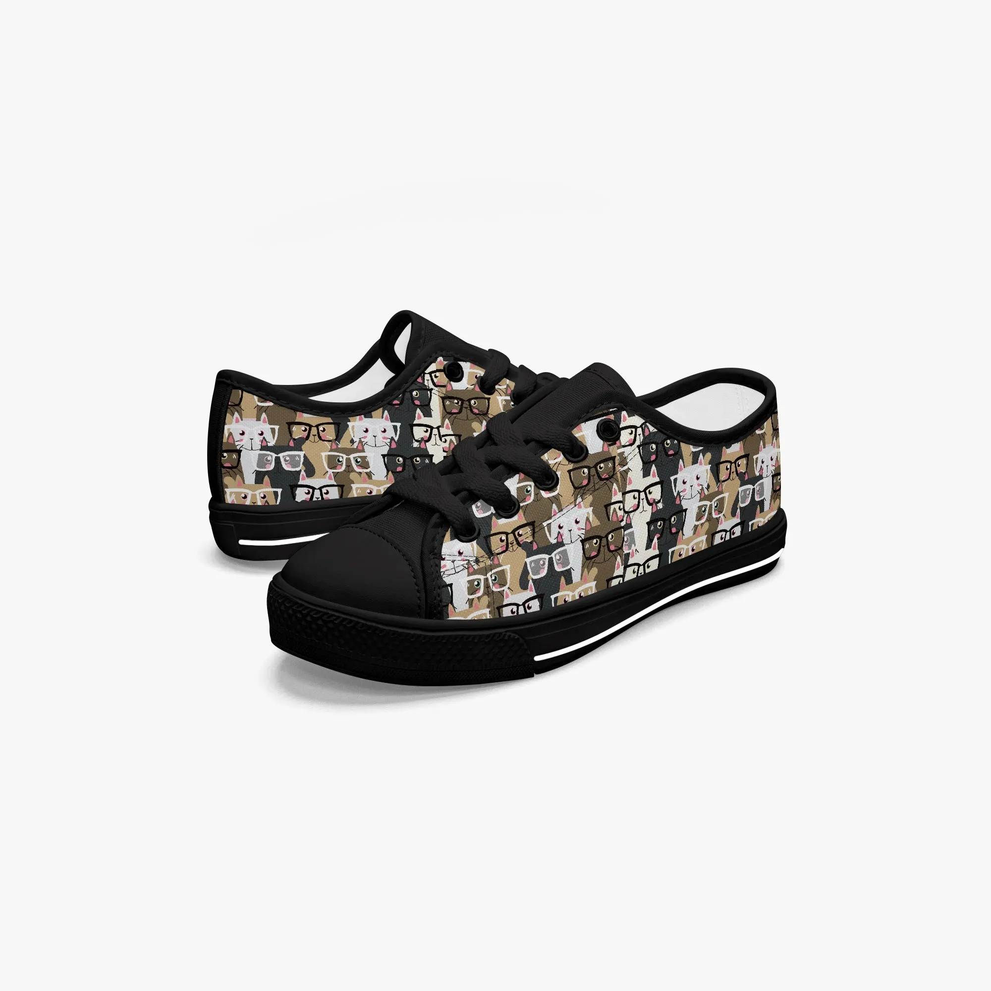 Girl's Low-Top Canvas Shoes-Black