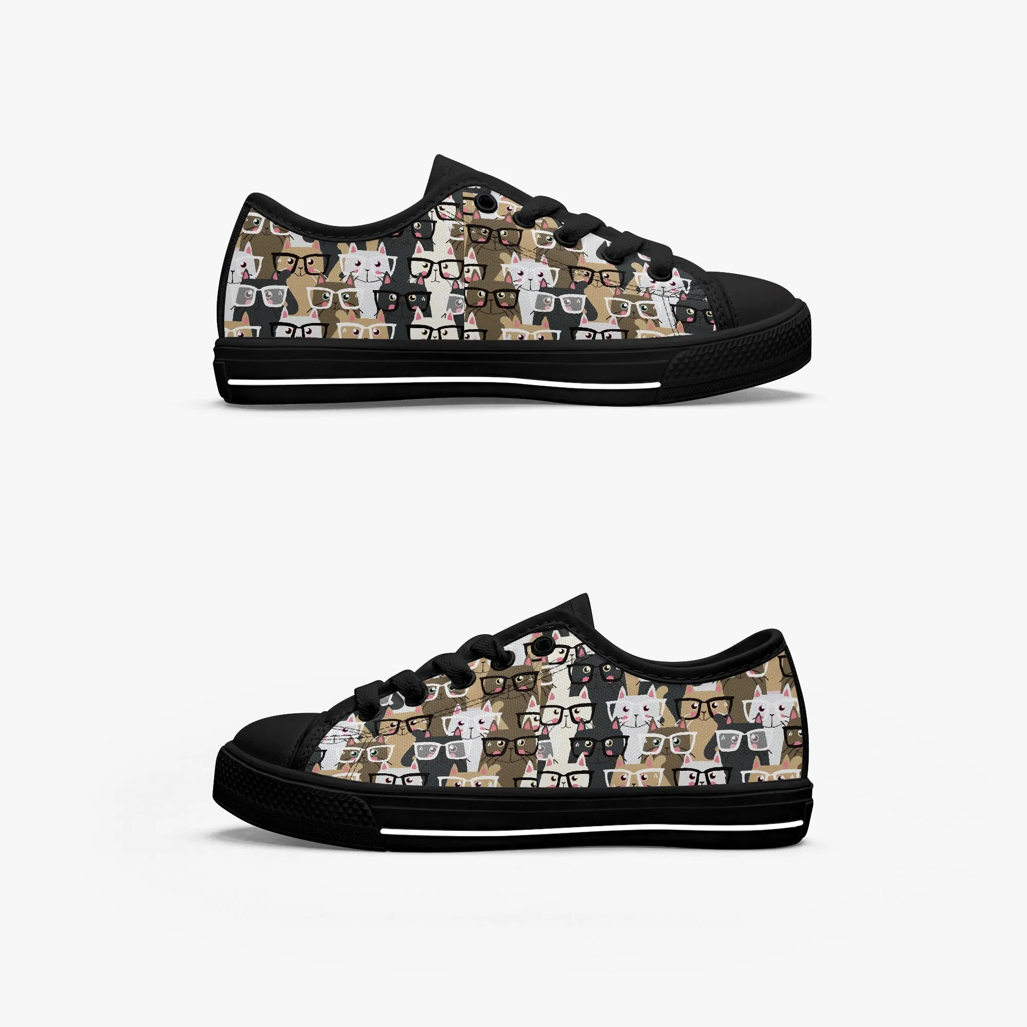 Girl's Low-Top Canvas Shoes-Black