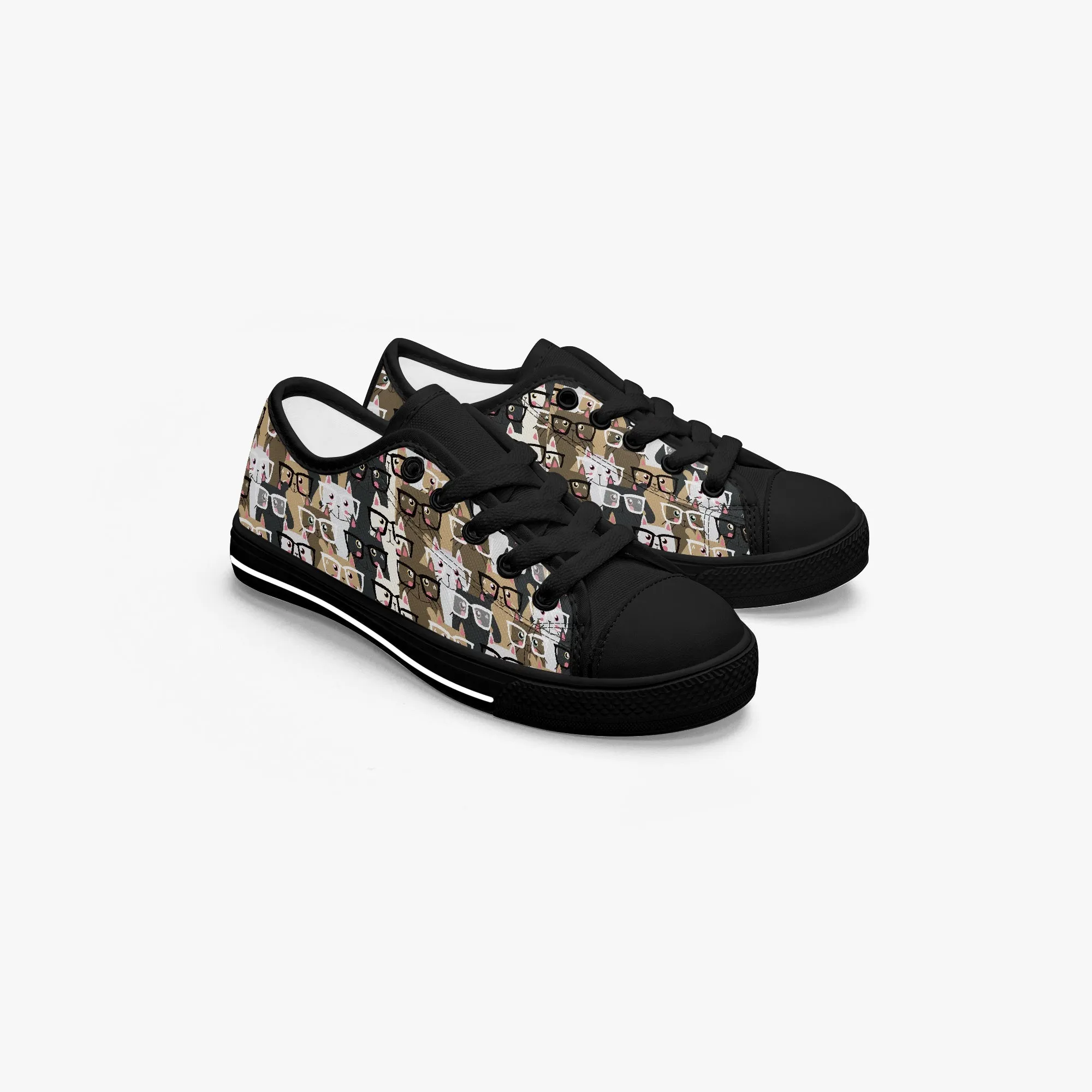 Girl's Low-Top Canvas Shoes-Black