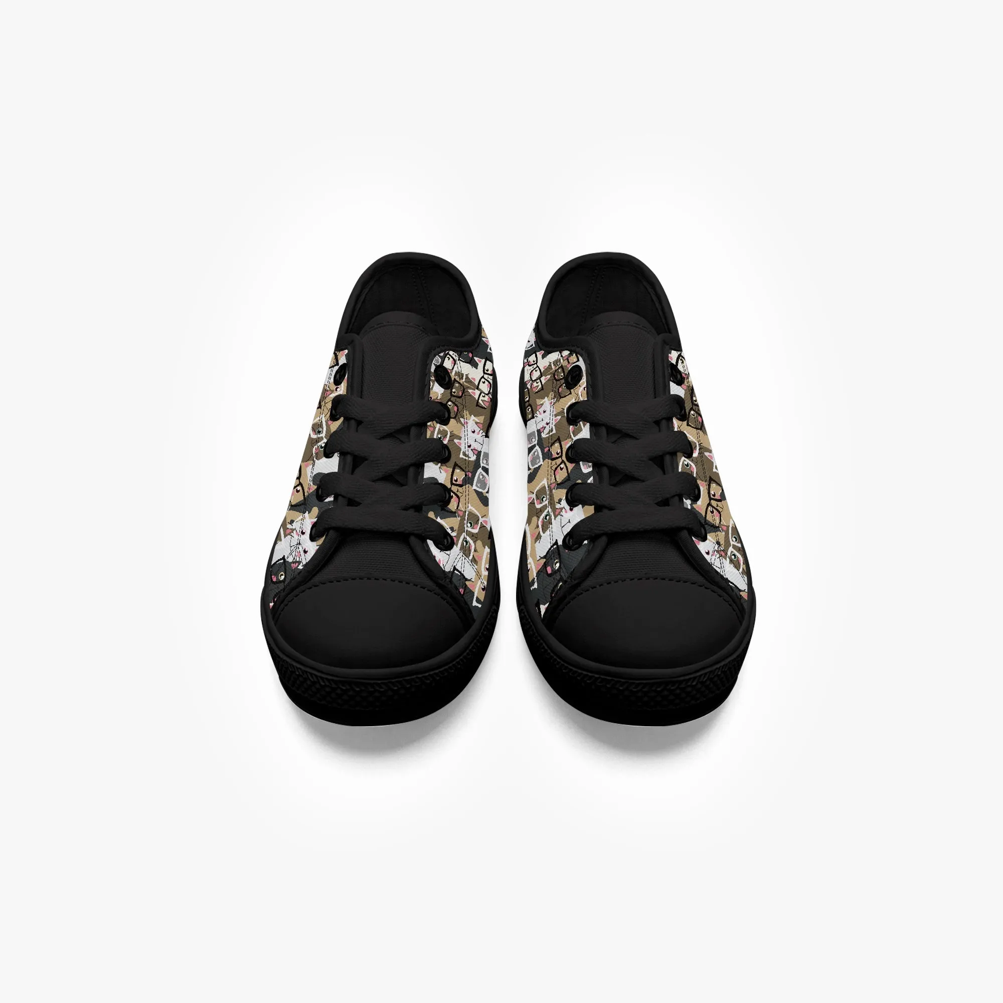 Girl's Low-Top Canvas Shoes-Black