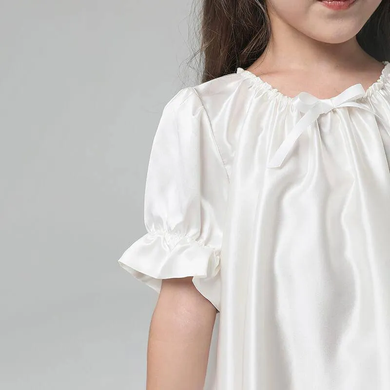 Girls Silk Nightgown 100% Mulberry Summer Kids Silk Nightwear
