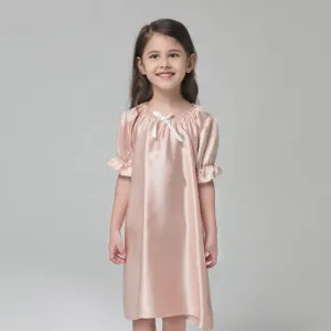 Girls Silk Nightgown 100% Mulberry Summer Kids Silk Nightwear