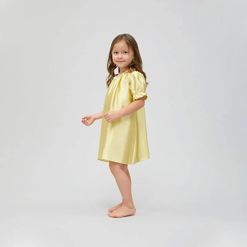 Girls Silk Nightgown 100% Mulberry Summer Kids Silk Nightwear