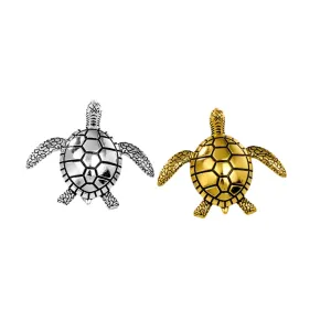 Gold Silver Colour Metal Turtle Brooches Pin Backing For 4.6cm Sea Turtle Animal Party Casual Gifts