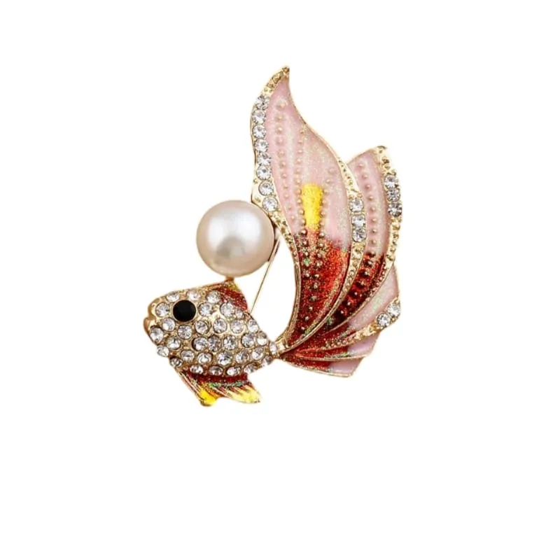 GoldFish Rhinestone Brooch
