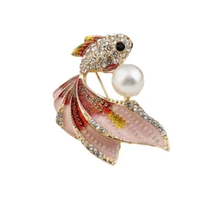 GoldFish Rhinestone Brooch
