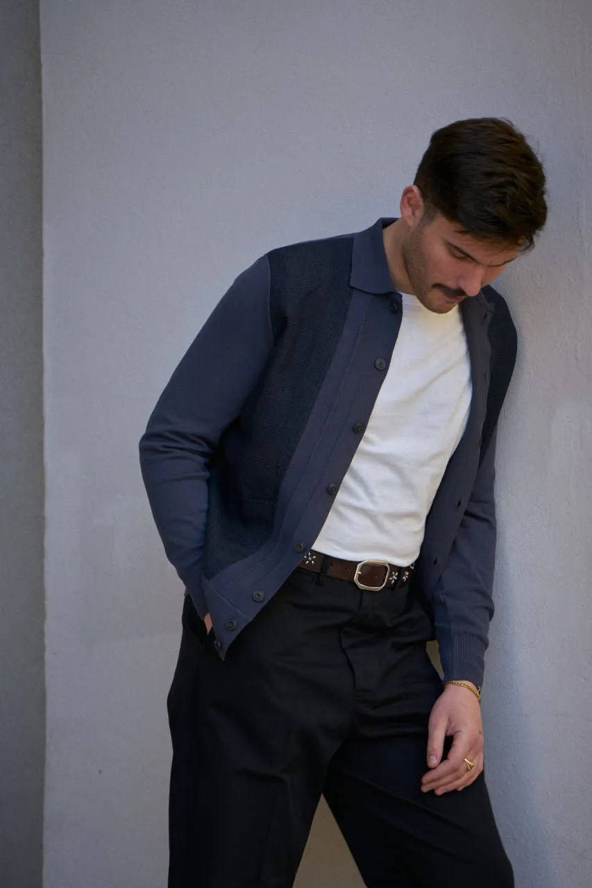 GRP Knitwear Jacket "M T 10" Cotton/Linen Charcoal