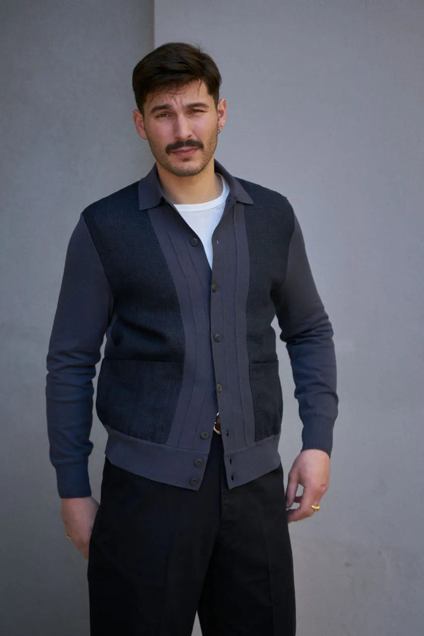 GRP Knitwear Jacket "M T 10" Cotton/Linen Charcoal