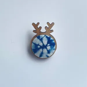 Handmade Miao Batik Wooden Brooch