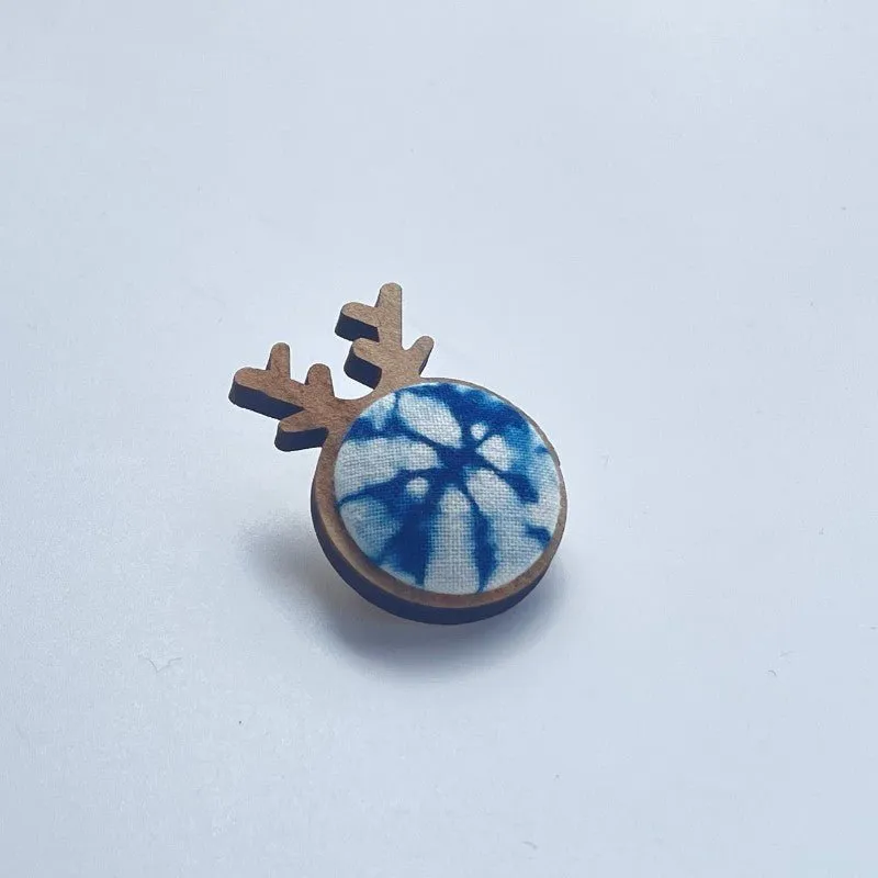 Handmade Miao Batik Wooden Brooch