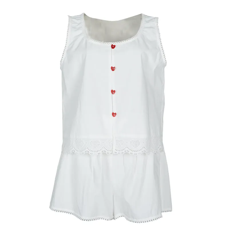 Heart Button Cotton Silk Set