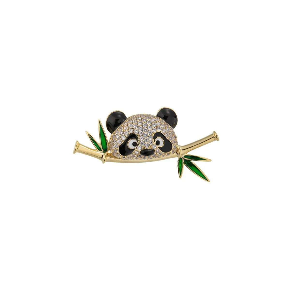 High-End Cute Panda Brooch Bamboo Animal Pin Chinese Style Corsage for Men Women