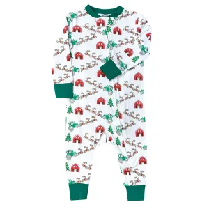 Ishtex Christmas at the Farm Playsuit - Red/Green