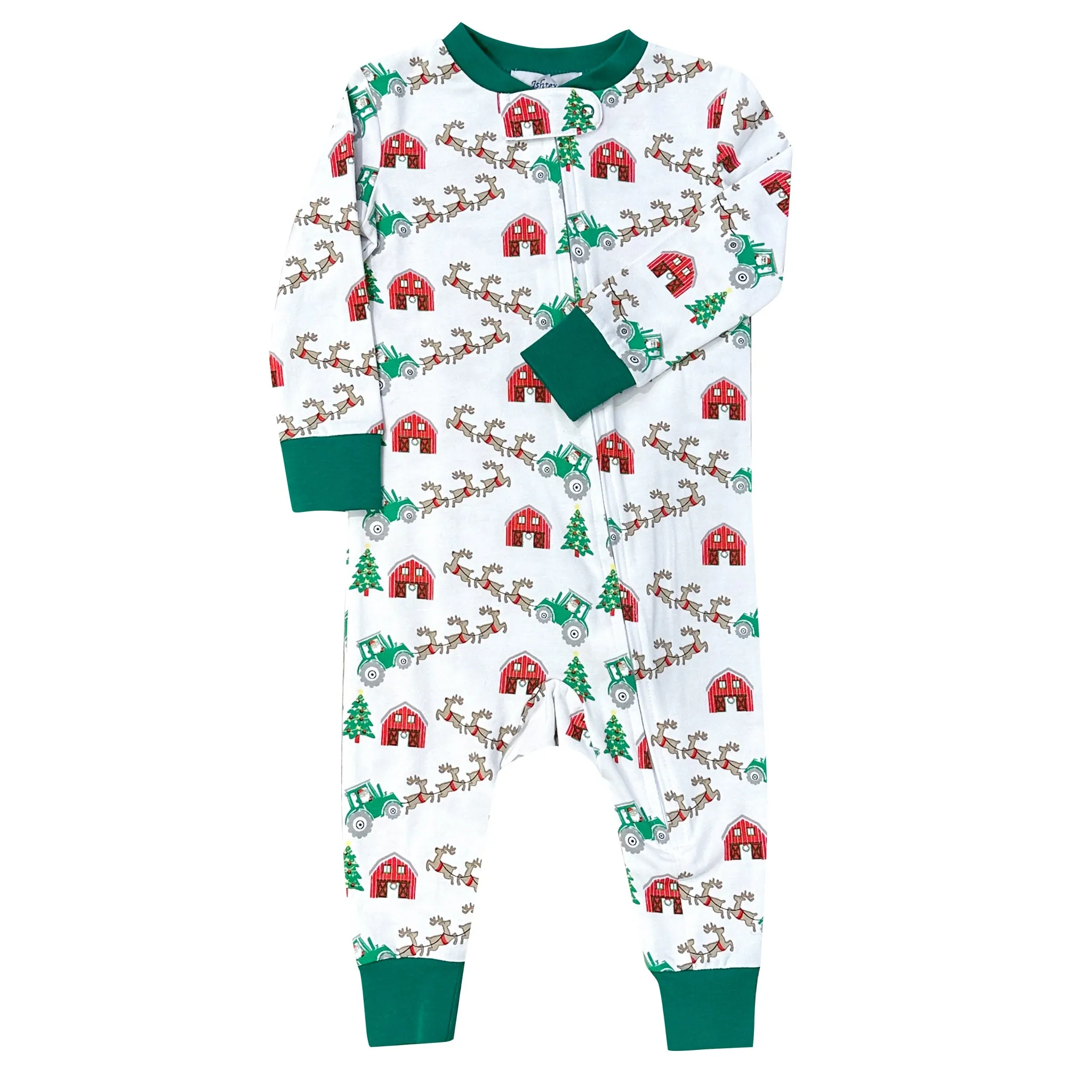 Ishtex Christmas at the Farm Playsuit - Red/Green