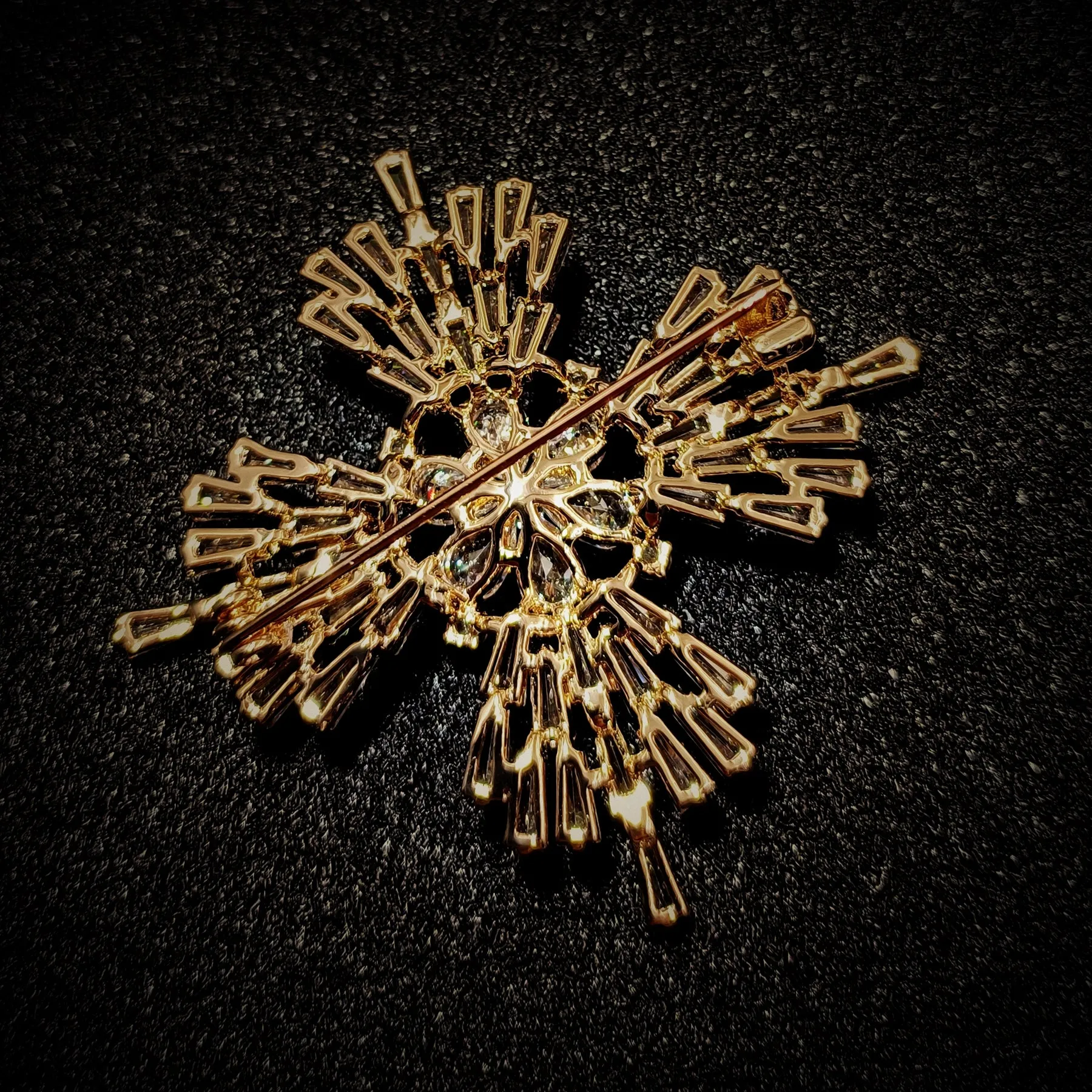 Jewelblings Designer Gold Tone Baguette Cut Clear CZ Cross Shaped Broaches Pins Church Mother's Day Christmas Anniversary Gift Accessory