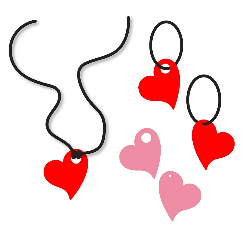 Juicy Hearts Duo - 4 Pair Set pick Two Colours
