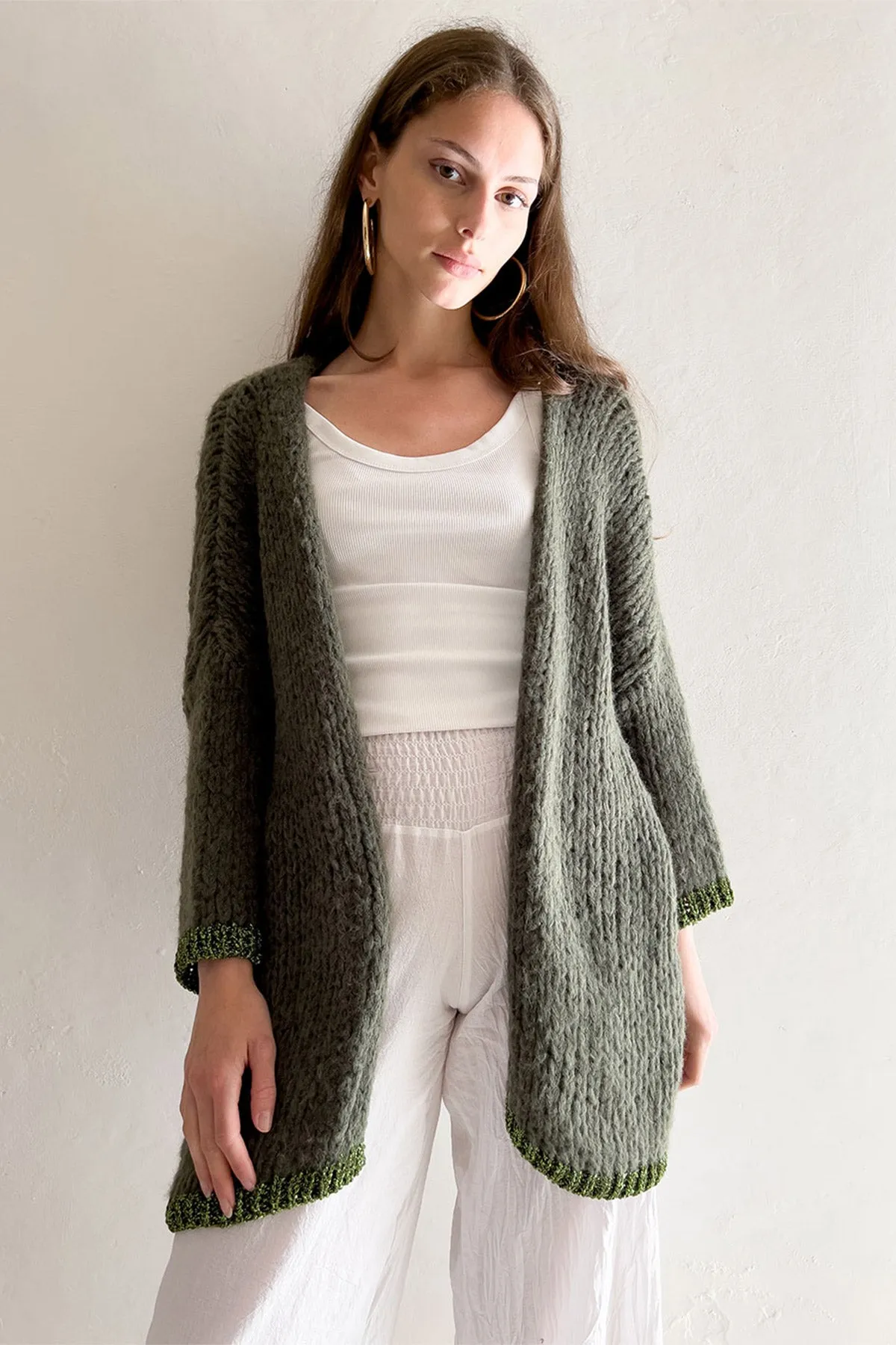 Kyla Cardigan Military Lurex