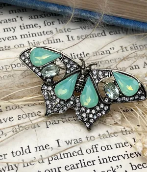 Light Green Opal Butterfly Brooch