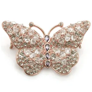 LO1227 Rose Gold Brass Brooches with AAA Grade CZ in Amethyst