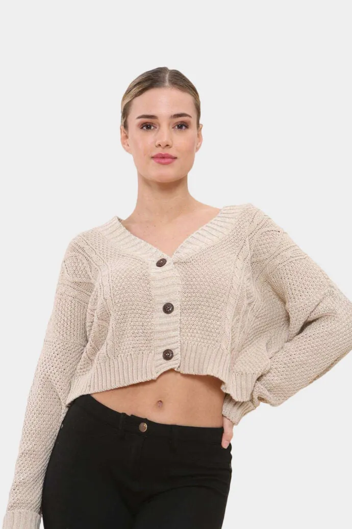 Long Sleeve Cropped Cardigan