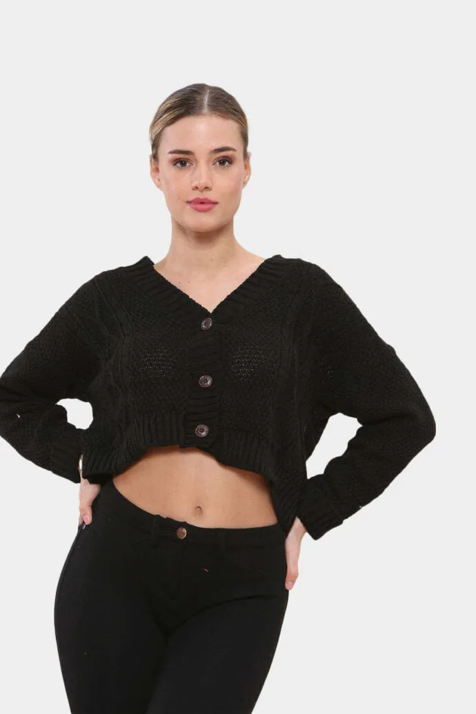 Long Sleeve Cropped Cardigan