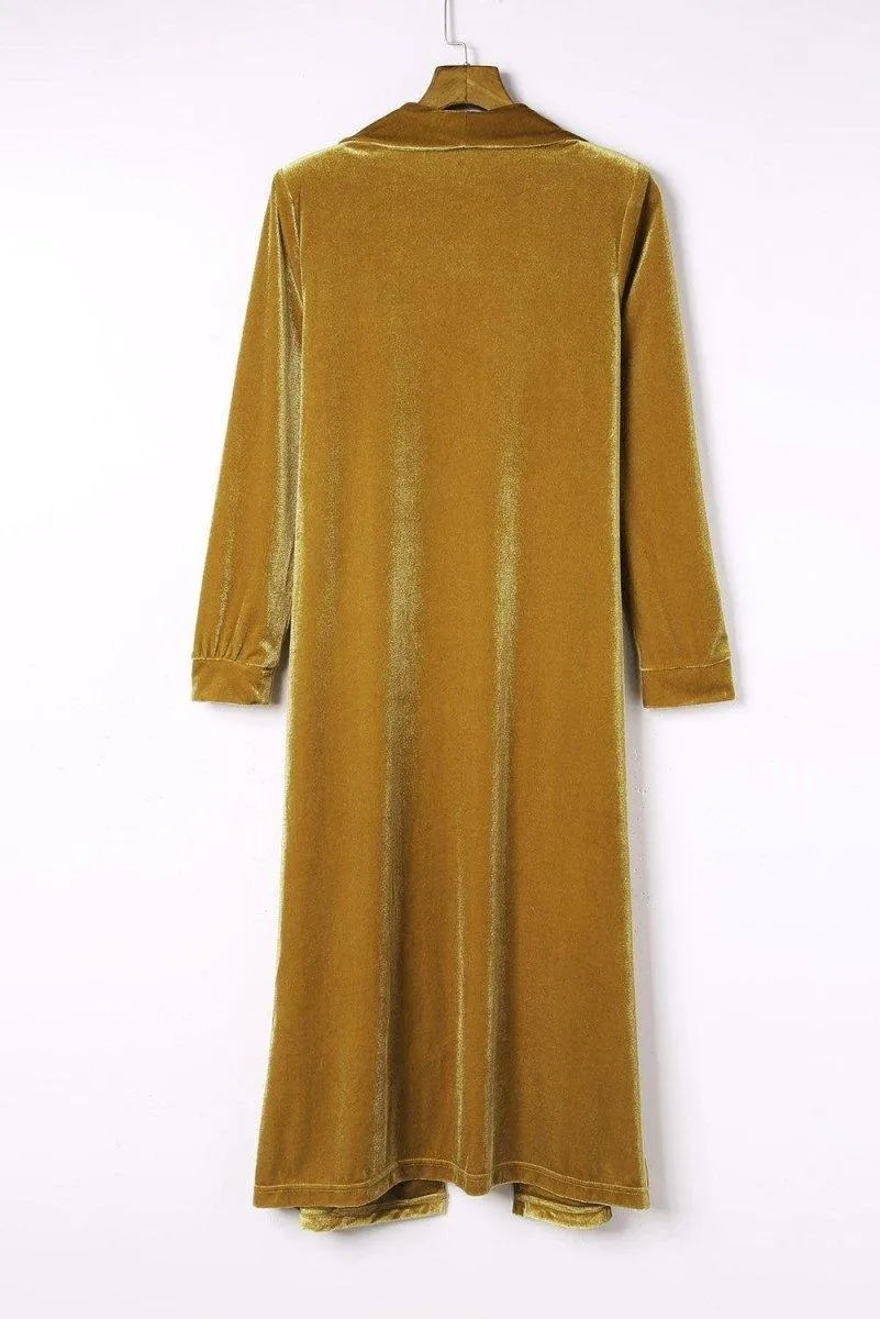Long Velvet Open Duster