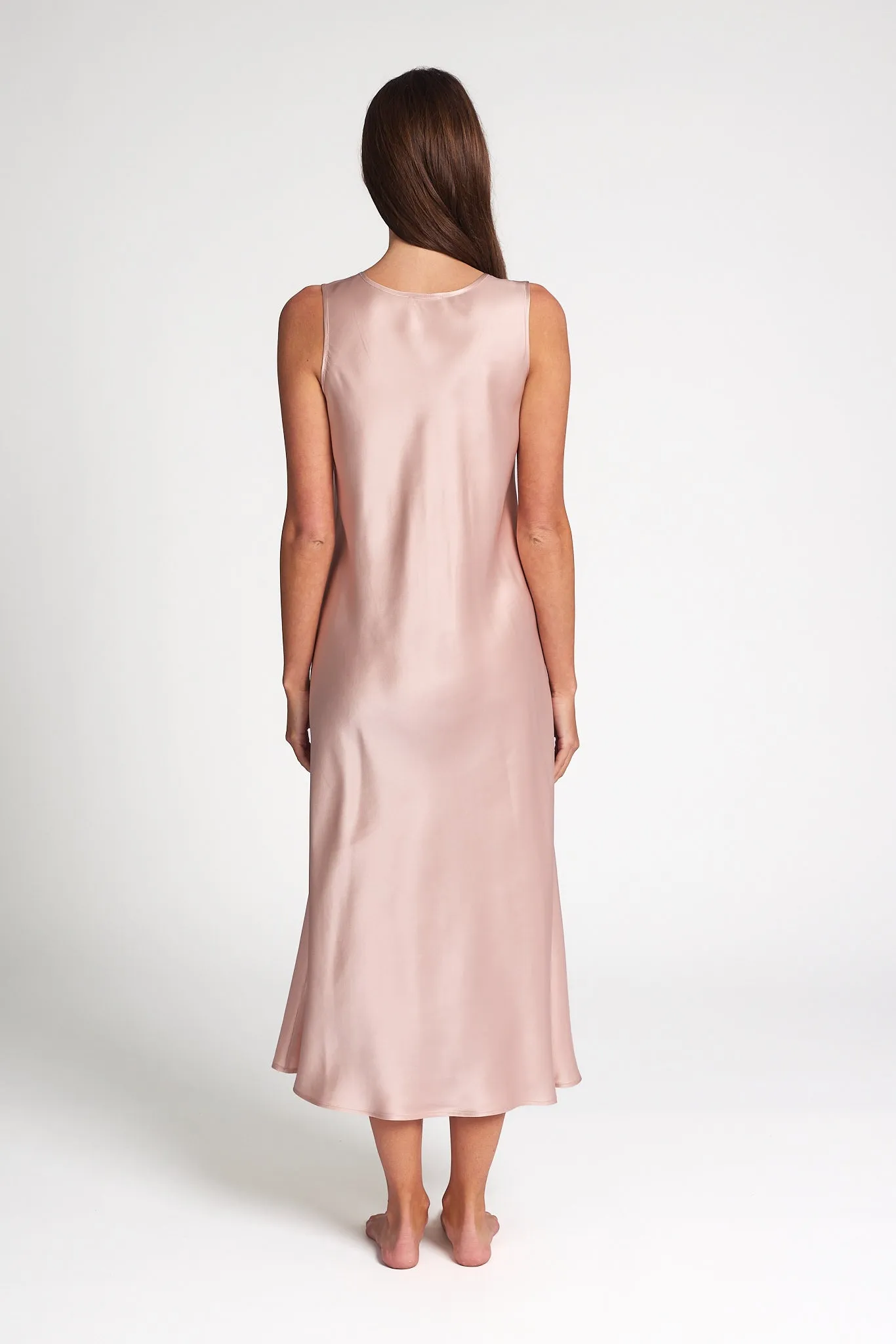 Love & Lustre Mono Silk Long Nightdress - Dusk Pink