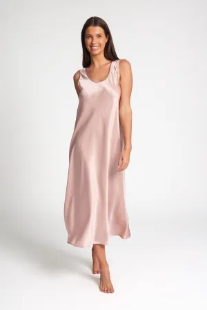 Love & Lustre Mono Silk Long Nightdress - Dusk Pink