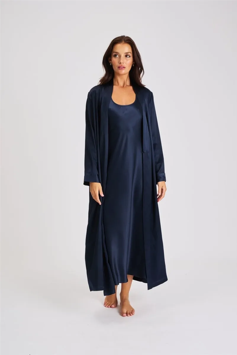Love & Lustre Mono Silk Long Nightdress - Navy