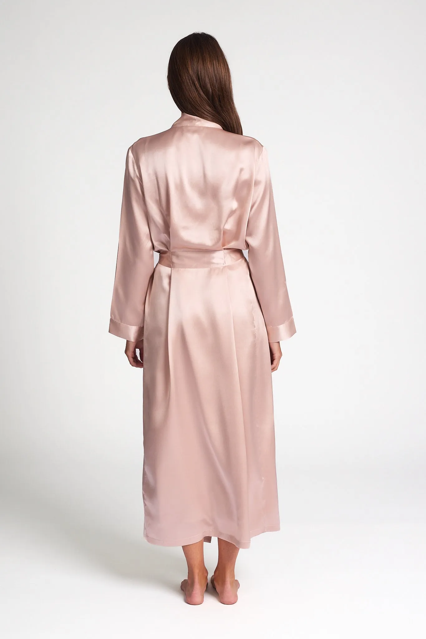 Love & Lustre Silk Long Robe - Dusk Pink