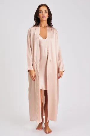 Love & Lustre Silk Long Robe - Dusk Pink