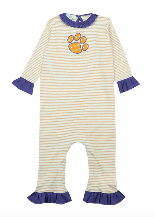 Magnolia Baby Tigers Applique Ruffles Playsuit