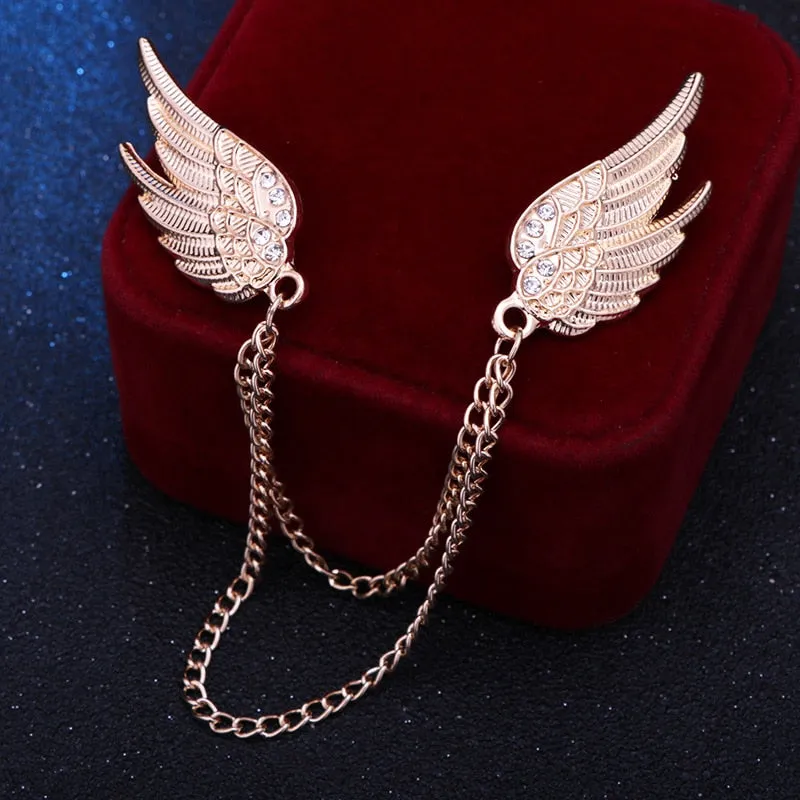 MAN SUIT SHIRT COLLAR TASSEL CHAIN LAPEL PIN BROOCH THE WOLF BADGE RETRO PINS WEDDING DRESS PARTY DANCE NECKWARE ACCESSORIES