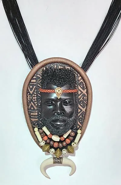 Maruvian Woman Series Necklace/Brooch (King M'Baku) by Dianne Hayes Quarles